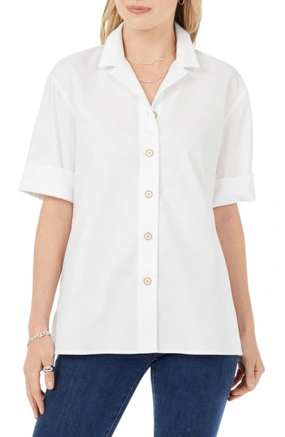 Foxcroft Percy Cotton Shirt In White