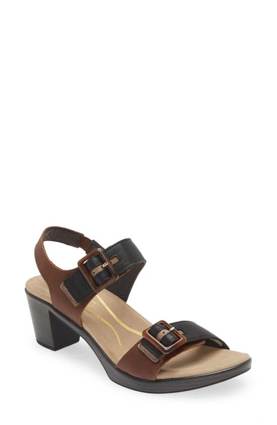 Naot Mode Sandal In Saddle/black/khaki