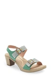 Naot Mode Sandal In Jade/ Teal Linen/ Lime/ Silver