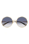Chloé 59mm Round Sunglasses In Blue Gradient
