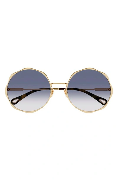 Chloé 59mm Round Sunglasses In Blue Gradient