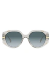Fendi Graphy 54mm Gradient Oval Sunglasses In Grey/ Gradient Blue