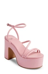 Jeffrey Campbell Mamba Platform Ankle Strap Sandal In Pink Patent