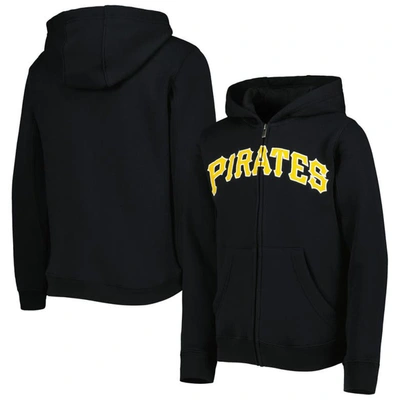 Outerstuff Kids' Youth Black Pittsburgh Pirates Wordmark Full-zip Fleece Hoodie