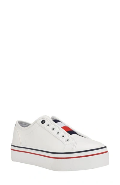 Tommy Hilfiger Balie Slip-on Platform Sneaker In Cream Stripe Multi