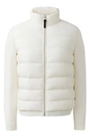 Mackage Oceanie Knit Sleeve 800 Fill Power Down Puffer Jacket In White