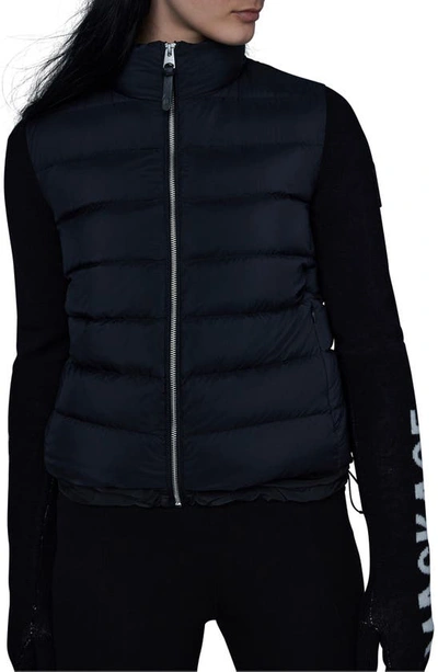Mackage Oceanie Knit Sleeve 800 Fill Power Down Puffer Jacket In Black
