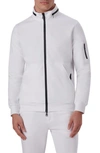 Bugatchi Cotton Blend Zip-up Knit Jacket In White