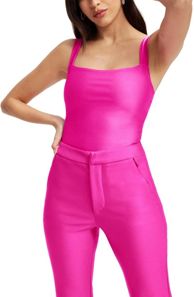 Good American Compression Corset Bodysuit In Fuchsia