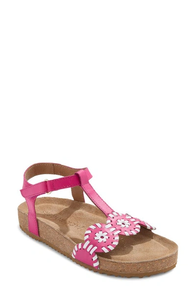 Jack Rogers Kids' Lauren Sandal In Fuchsia/ White