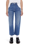 Mother The Ditcher Crop Straight Leg Jeans In Hit The Ground Running