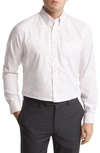 Nordstrom Trim Fit Non-iron Royal Oxford Solid Button-down Dress Shirt In Pink Parfait- White Oxford