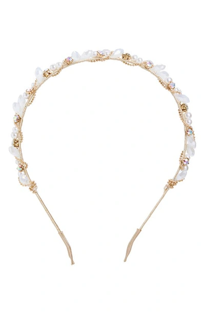 Capelli New York Kids' Sparkling Bead Headband In Ivory Combo
