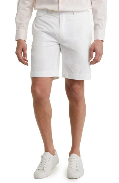 Brooks Brothers Flat Front Poplin Shorts In White