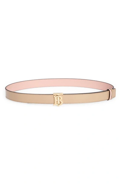 Burberry Tb 30 Reversible Leather Belt In Pink