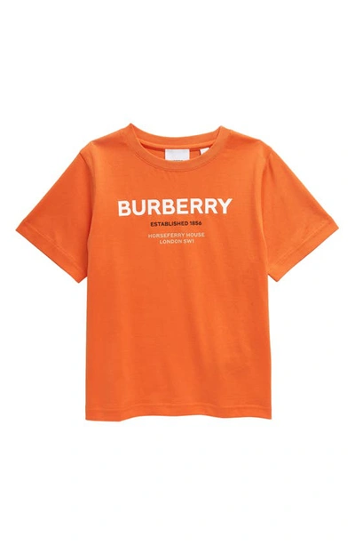 Burberry Kids' Cedar Horseferry Logo Cotton Graphic Tee In Light Coral Orange