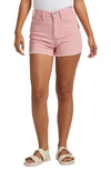 Silver Jeans Co. Highly Desirable High Waist Stretch Corduroy Cutoff Shorts In Pink