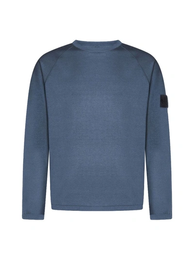 Stone Island Sweater  Men Color Gnawed Blue In Bluette