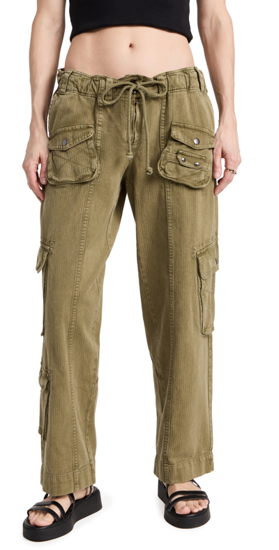 Free People Women's Tahiti Drawstring Cargo Pants In Dried Herb