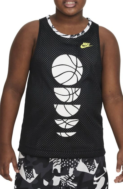 Nike Culture Of Basketball Big Kids' (boys') Reversible Basketball Jersey (extended Size) In Black