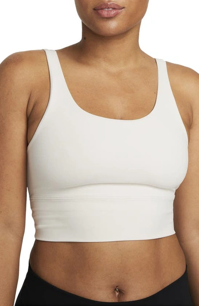 Nike Women's Zenvy Light-support Non-padded Longline Sports Bra In Light Orewood Brown/ Grey Fog