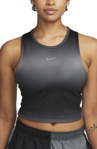 Nike Women's Dri-fit Swoosh Cropped Running Tank Top In Black