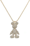 Baublebar Disney Pave Mickey Mouse Pendant Necklace, 24-27 In White/gold
