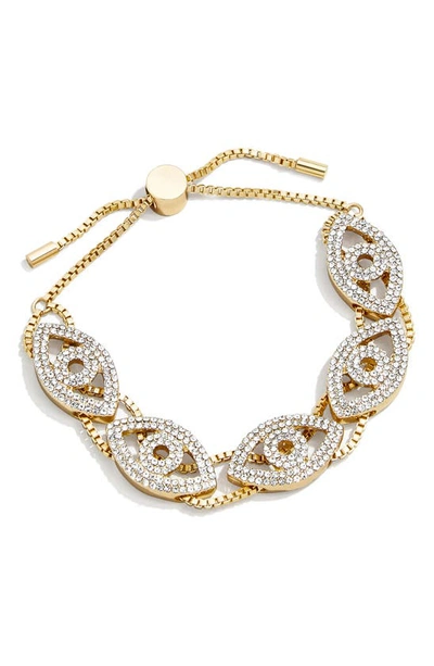 Baublebar Evil Eye Icon Slider Bracelet In White/gold