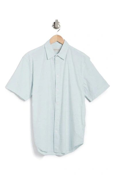 Coastaoro Coloras Multi Slub Short Sleeve Regular Fit Shirt In Aqua