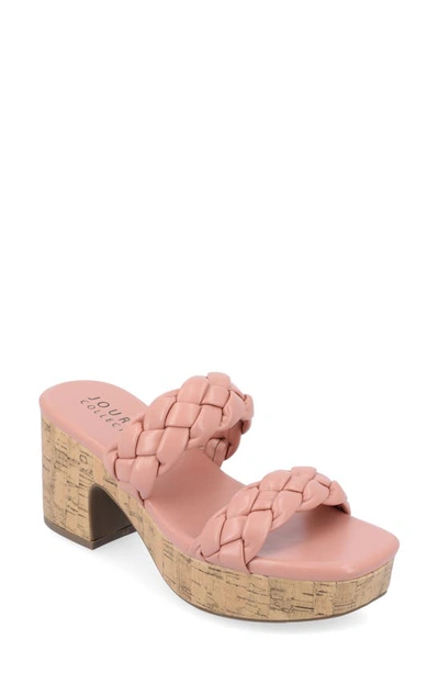 Journee Collection Tru Comfort Kyaa Vegan Leather Platform Sandal In Pink