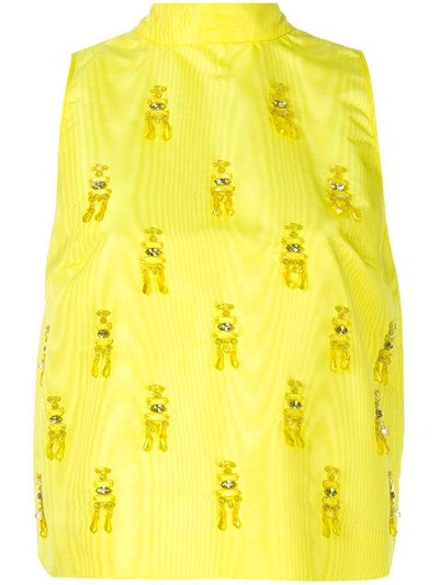 Msgm Bow Top In Yellow