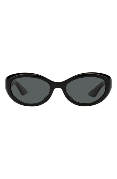 Oliver Peoples + Khaite 1969 Oval-frame Acetate Sunglasses In Black