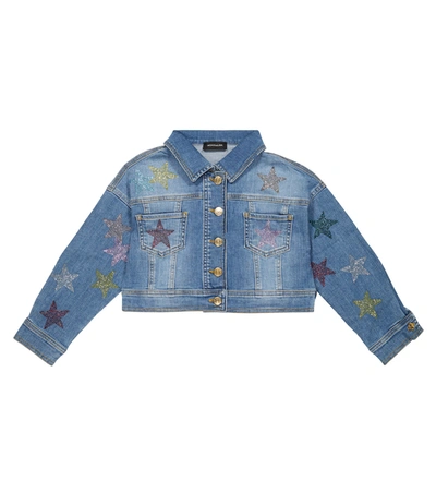 Monnalisa Kids' Jeansjacke In Blu Stone Denim