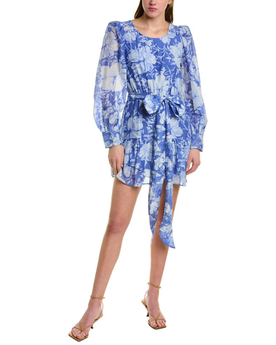 Loveshackfancy Teyana Silk-blend Mini Dress In Blue