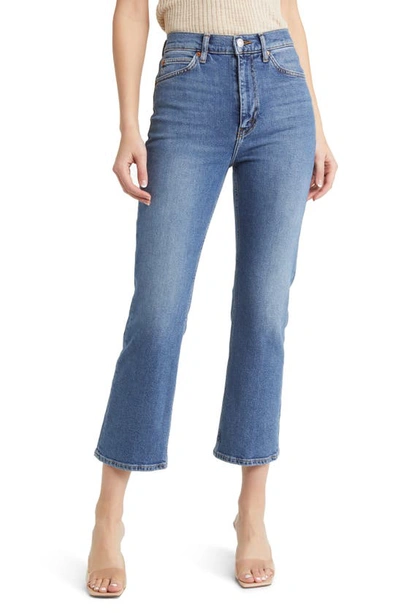 Re/done 70s Cropped Bootcut Jeans In Blue