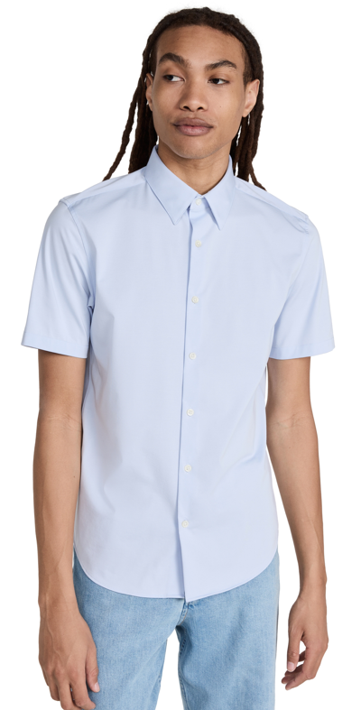 Theory Irving Slim Fit Short Sleeve Shirt In Palace Blue