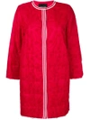 Ermanno Ermanno Embroidered Quilted Coat In Red