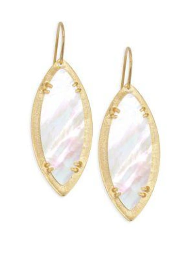 Stephanie Kantis Leaf Mother-of-pearl Earrings In Yellow Gold