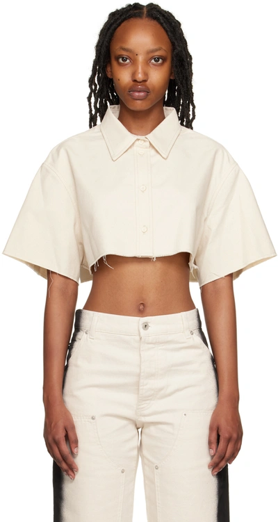 Heron Preston Ex-ray Canvas Cropped Shirt In White