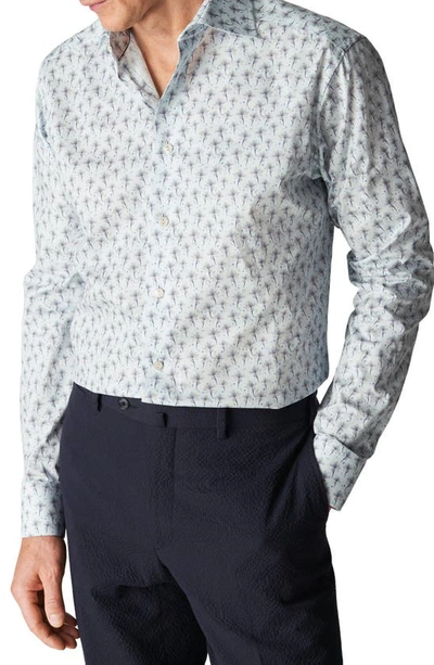 Eton Slim Fit Floral Print Dress Shirt In Blue