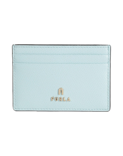 Furla Leather Card Case In Blue