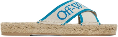 Off-white Logo-print Crossover Espadrilles In Bianco