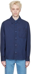 Apc Basile Cotton-canvas Overshirt In Iaa - Blue