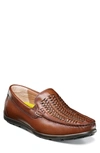Florsheim Men's Draft Woven Slip-ons Men's Shoes In Cognac Brown Leather