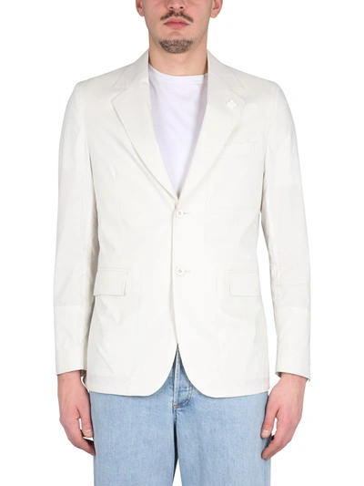 Lardini Single-breasted Jacket In Ivory