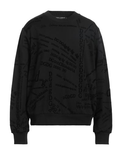 Dolce & Gabbana Man Sweatshirt Black Size 50 Cotton, Polyamide, Elastane