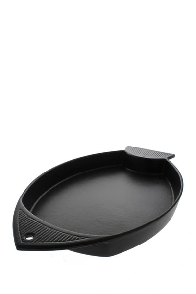 French Home 16" French Cast Iron Fish-shaped Griddle In Black