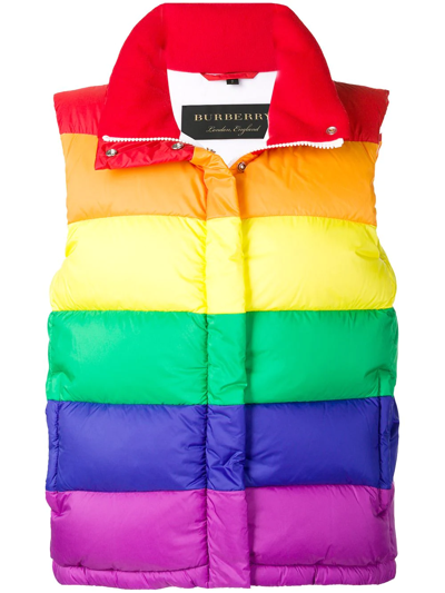 Burberry Multicolor Rainbow Puffer Down Vest