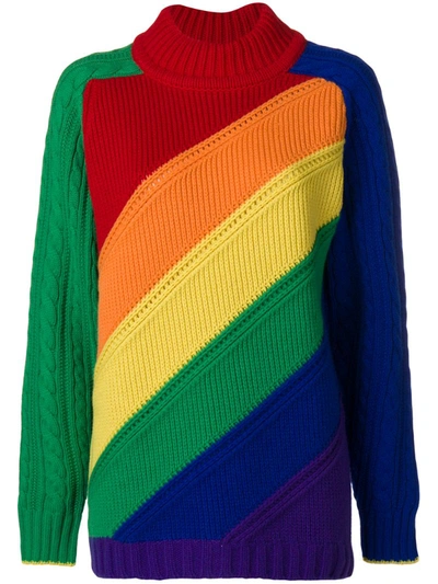 Burberry Striped Wool And Cashmere-blend Sweater In Multicolour