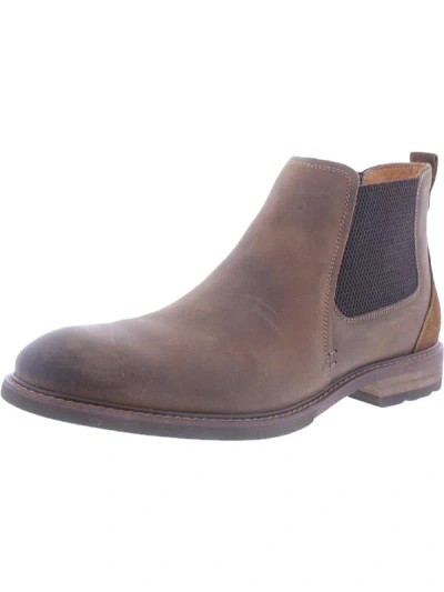 Florsheim Lodge Mens Leather Round Toe Ankle Boots In Brown